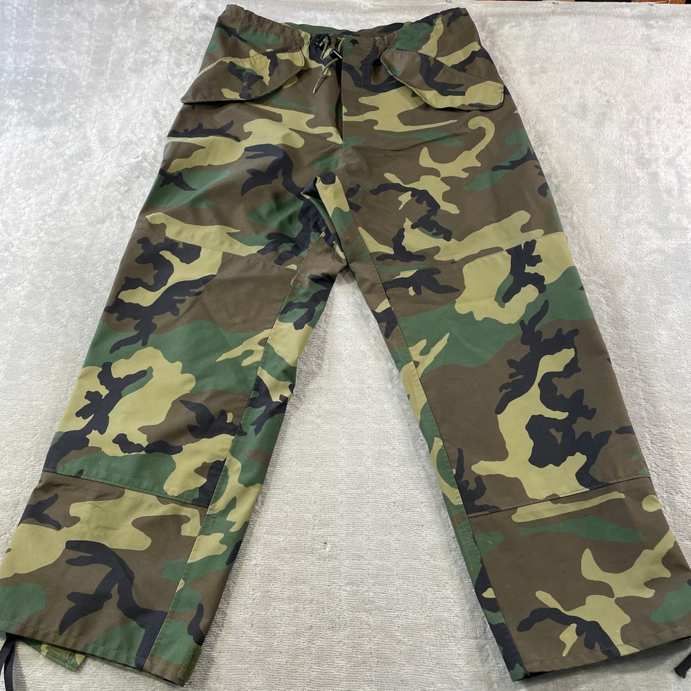 USGI ECWCS Military Trousers Cold Weather Medium Regular Woodland Camo Gore Seam